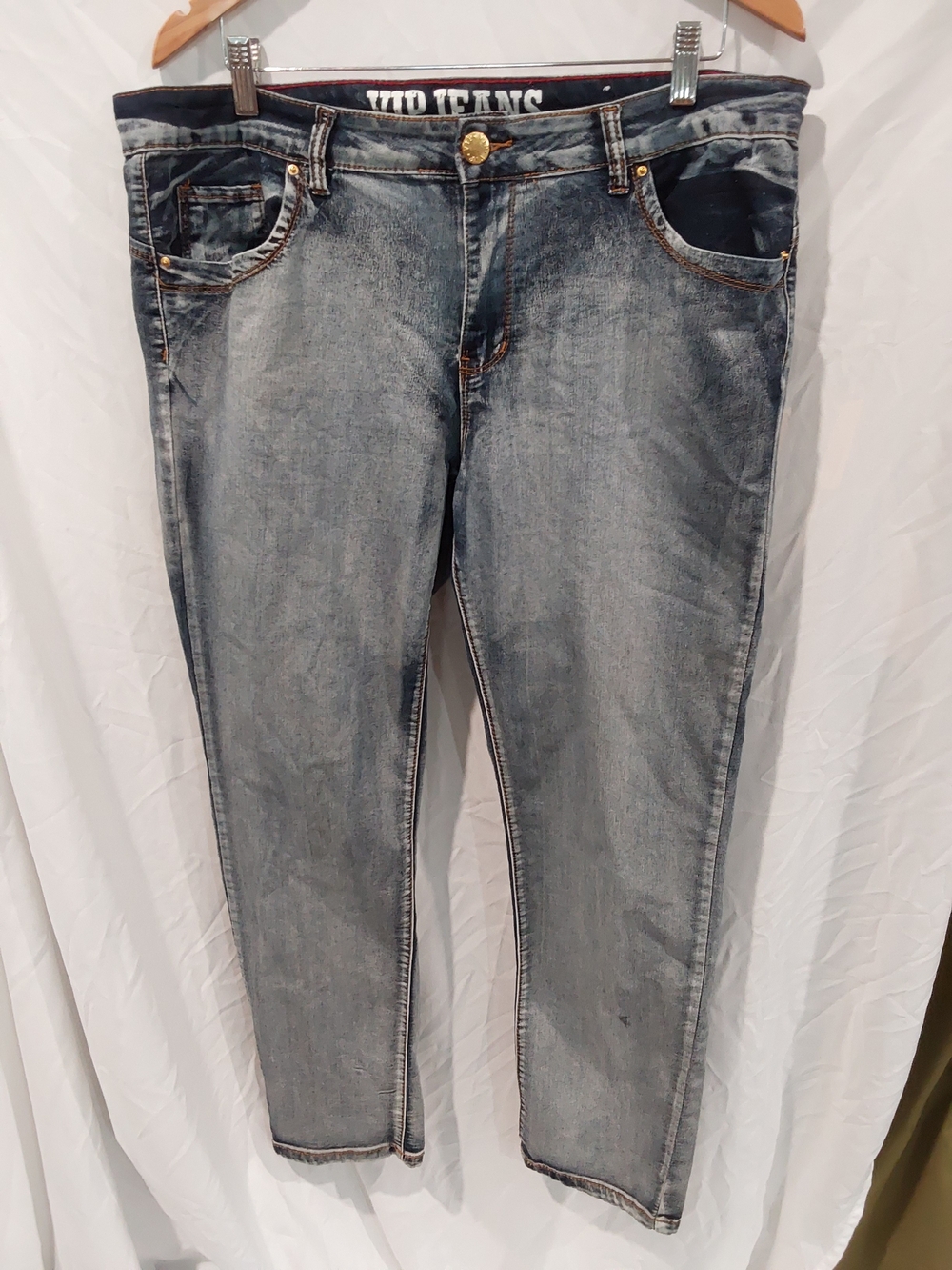 VIP Womens Slim Straight Jeans in Light Blue Wash